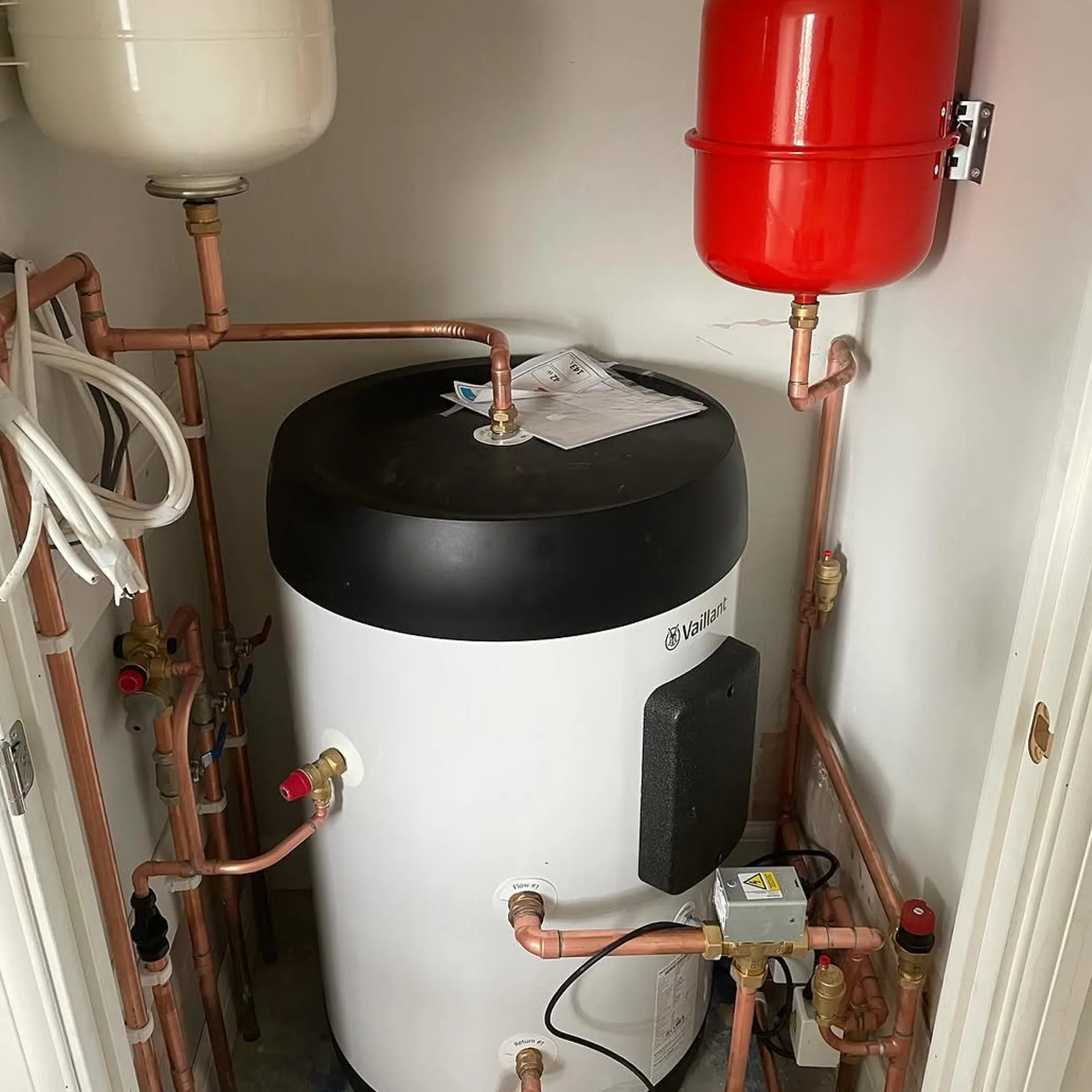 hot water system unit close-up