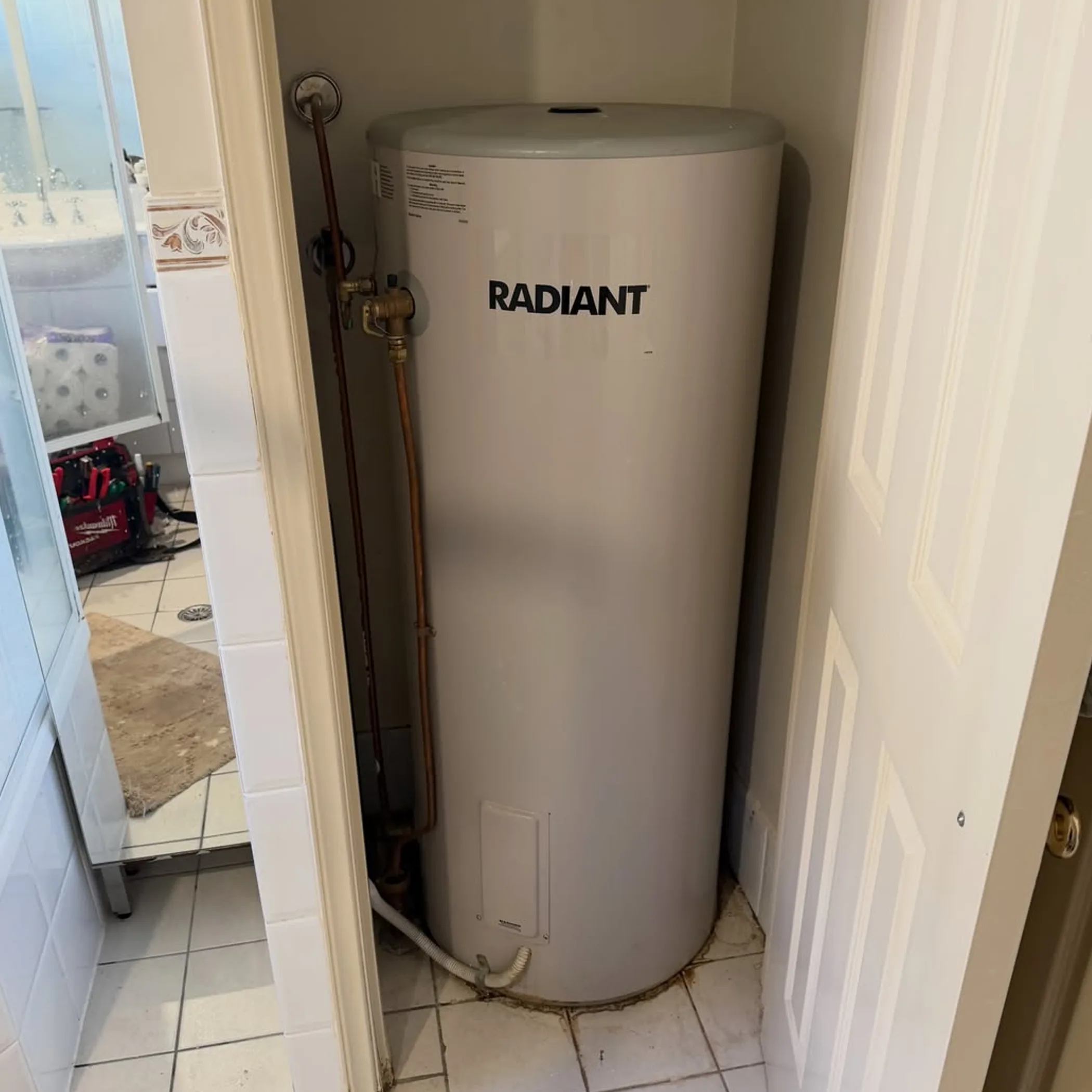 hot water system unit outdoors