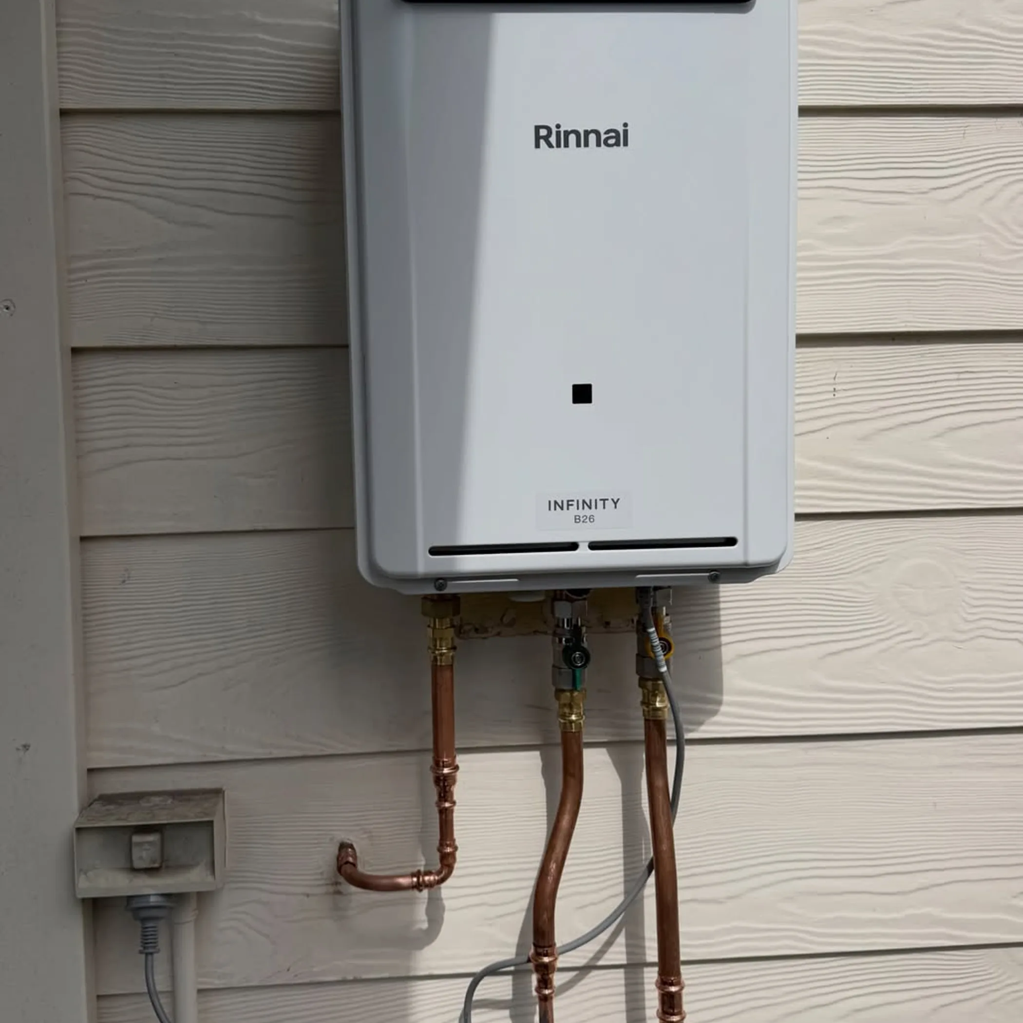 hot water system unit close-up