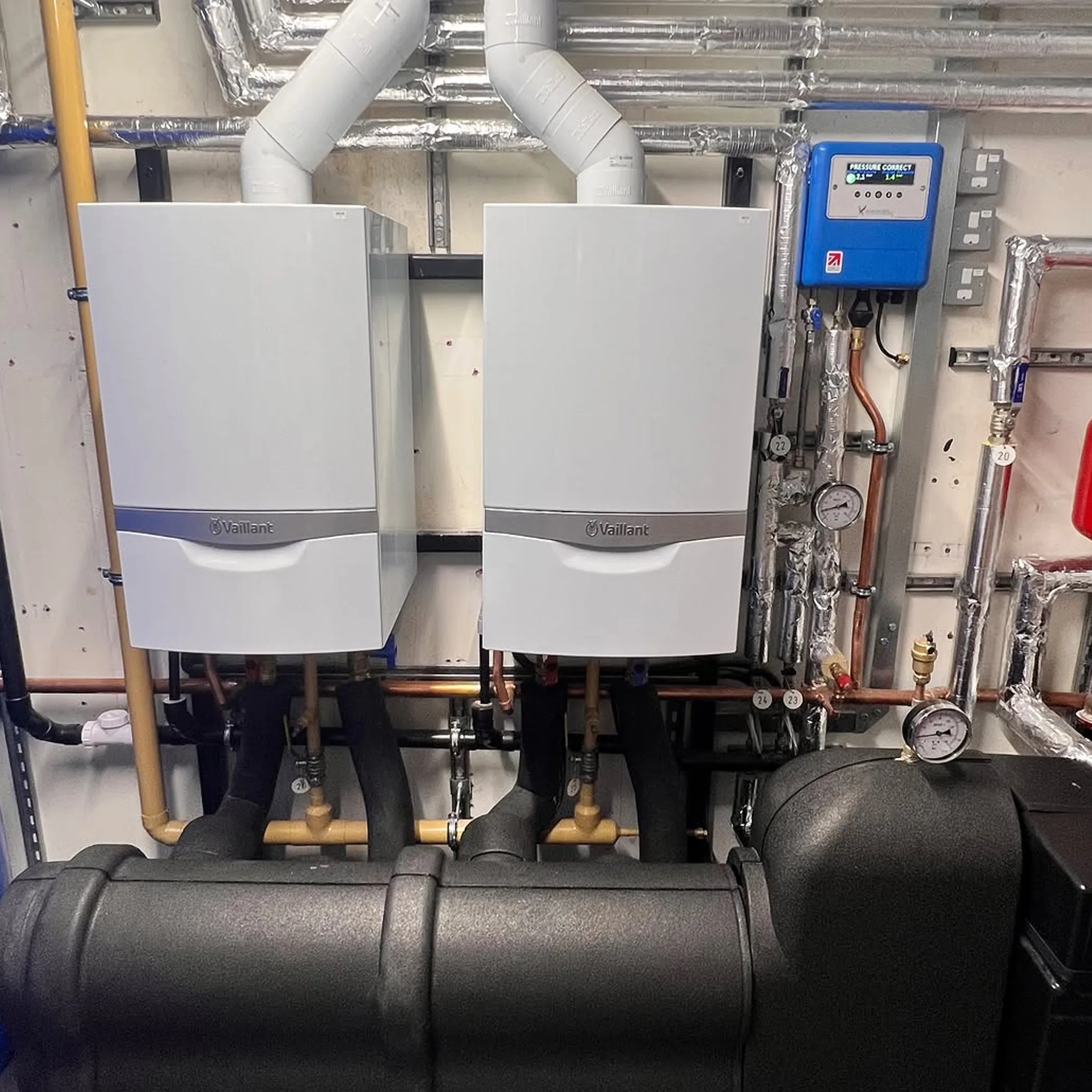 hot water system unit close-up